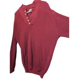 Vintage ribbed LL bean sweater v neck button, size- large long great condition